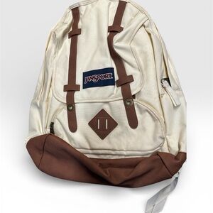JanSport Classic Cream and Brown Backpack